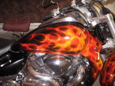 Flaming Suzuki 3